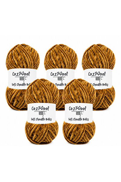 Coziwool Kadife El Örgü İpliği Soft Chenille Bulky 5'li paket, 5X100 Gr. 120 ...