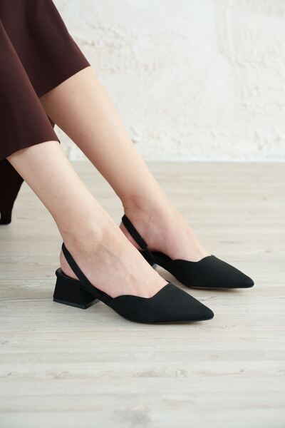 GOFFSHOES Women's Monaco Low Heel Shoes - Black Suede