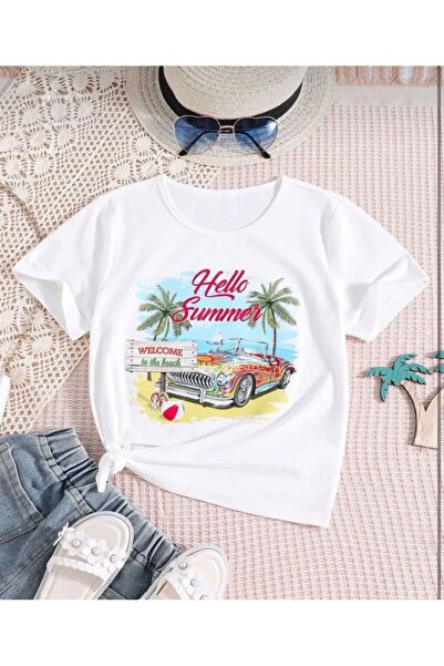 MORNİNG KİDS Bela dječja majica sa letnjim printom Hello Summer