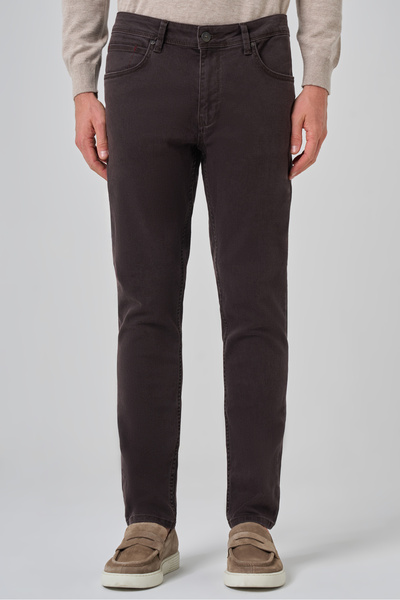 Morven Men's Brown Denim 5 Pocket Slim Fit Jean Denim Pants