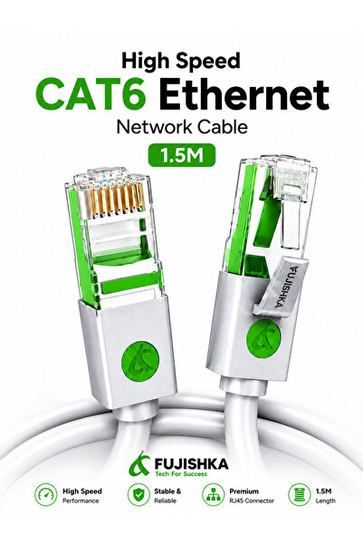 FUJISHKA High Speed CAT6 Ethernet Cable 1.5M - RJ45 LAN Cable for Router, Mod...