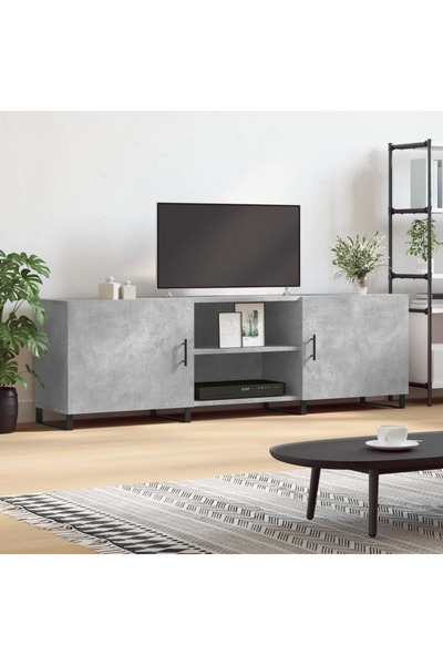 Concept Comodă TV, gri beton, 150x30x50 cm, lemn compozit