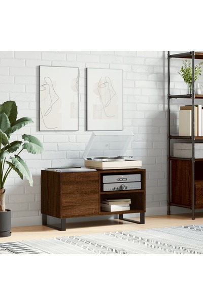 Concept Dulap pentru discuri stejar maro, 85x38x48 cm, lemn prelucrat