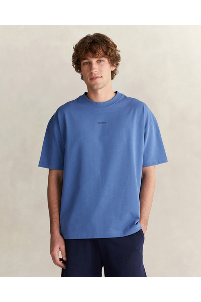 Gant Erkek Mavi Kısa Kollu T-Shirt