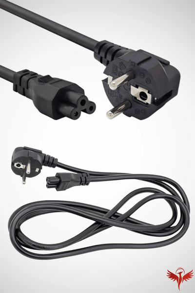 KAJİWA 1.5 Metre Yonca Power Kablo - Notebook Adaptör Güç Kablosu 3*0.5mm 10a-16a 250v 500w 1.5mt -(IEC C5)