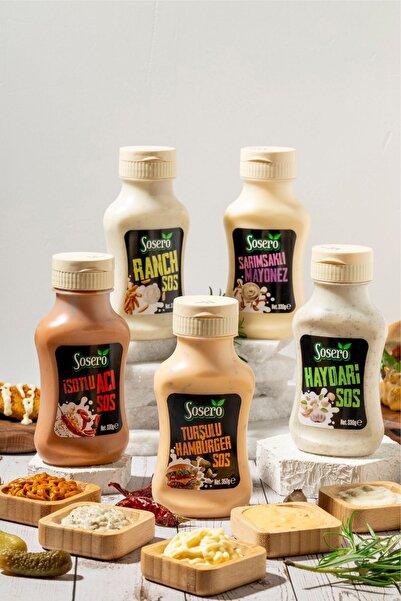 Sosero Ranch 330gr & Sarımsaklı Mayonez 330gr & İsotlu Acı 330gr & Turşulu Bu...