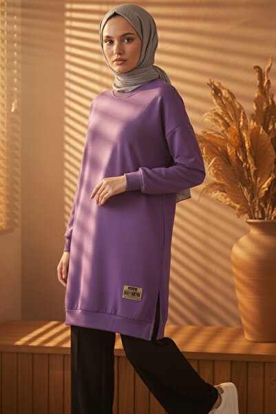 Generic Brand Tunica Vortex cu detaliu cu șliț și broderie - 27952-MOR