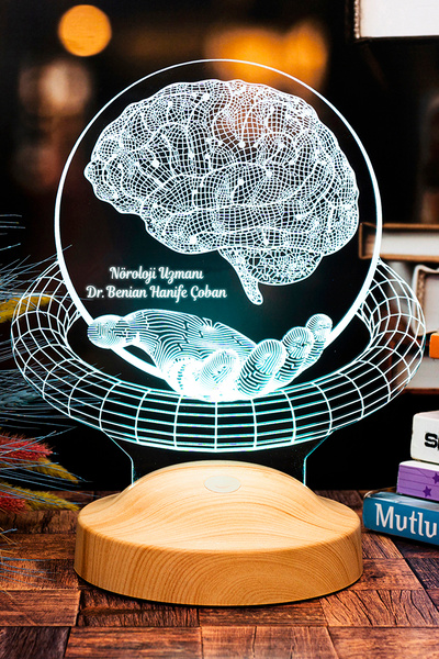 SEVGİLAMBASI Nöroloji Doktoru 3D Led Lamba, Doktora Hediye, Nörolog, Beyin ve...