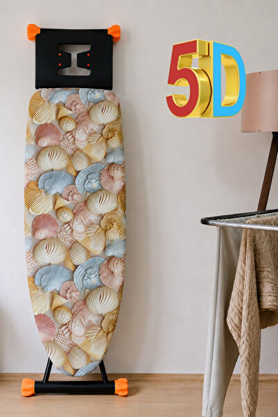 5D Special Fabric Felt Ironing Table Case 55x140cm SEASHELL with table adjustable drawstring stopper