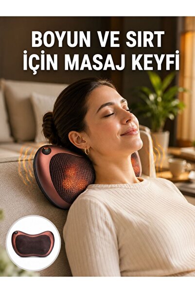 Isıtma Özellikli Derin Yoğurma Masaj Yastığı Priz & Çakmak Girişli Yeni Nesil