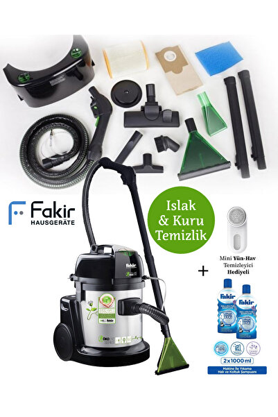 Fakir 1600WAAT Halı Koltuk Süpürme ve Yıkama Makinesi + 2LT halı Şampuanı