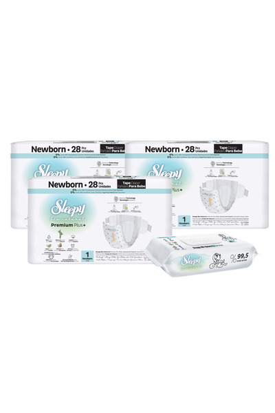 Sleepy 3x Scutece BIO PREMIUM 1 Nou-născut 28 bucăți