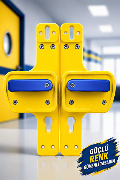 Life 360 Barrier Door Handle |   Navy Blue - Yellow Colored |   Child Safe | ...