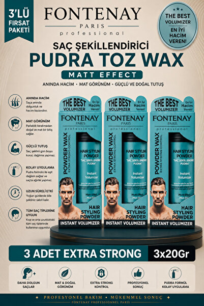 Fontenay Saç Şekillendirici Pudra Toz Wax Mat Effect 20gr X3