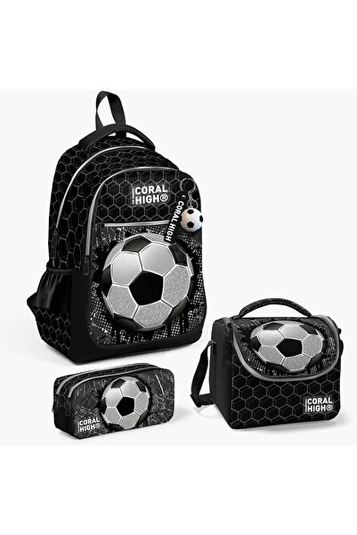 Coral High Kids Futbol Desenli 3’lü Okul Çanta Seti SET03653