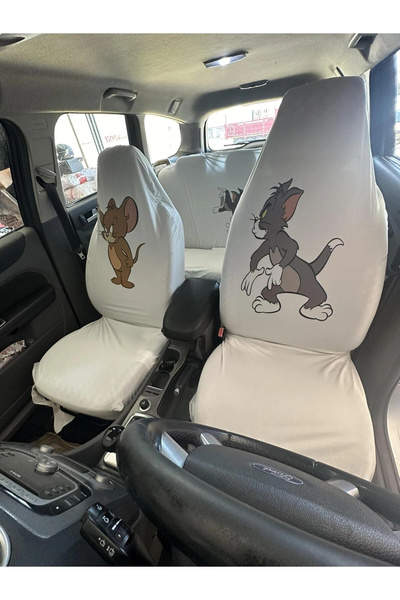 TKY Tom ve Jerry Oto Servis Kılıfı Beyaz