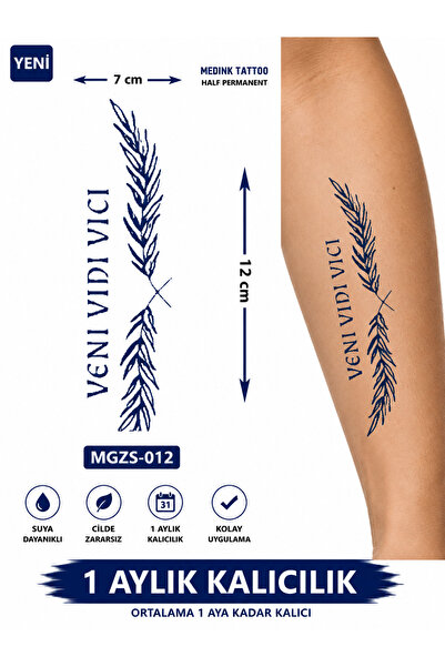medink tattoo 1 Ay Kalıcı 24 Saat Sonra Kararan Veni Vıdı Vıcı Dövme Geçici T...