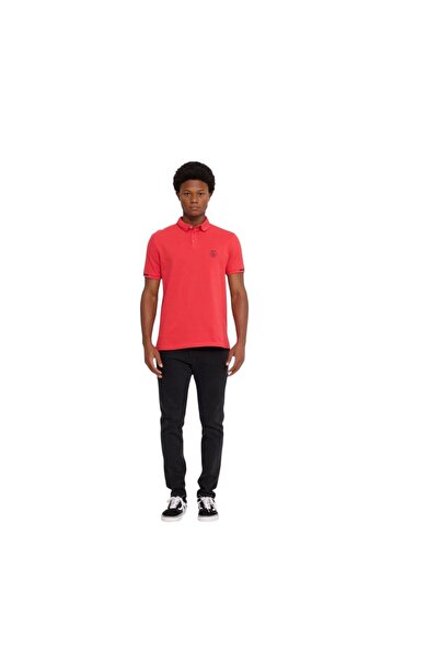 The Crow Tricou de vară Polo roșu cu guler polo simplu