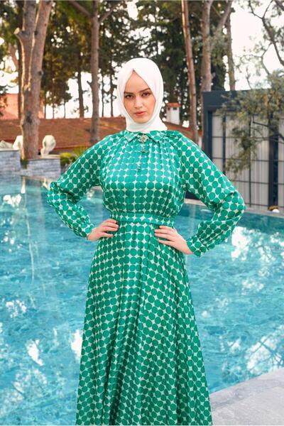 Alvina فستان بحزام بنمط هندسي 43689