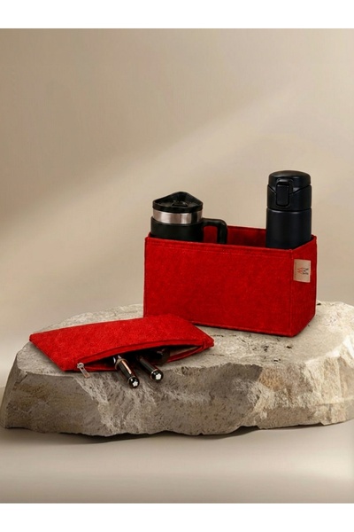 MARJİNAL W CLUB Underwear Organizer with Red Side Clutch Bag