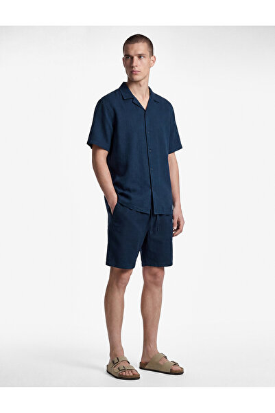 Koton Cotton Regular Fit Turn-Down Collar Short Sleeve Shirt