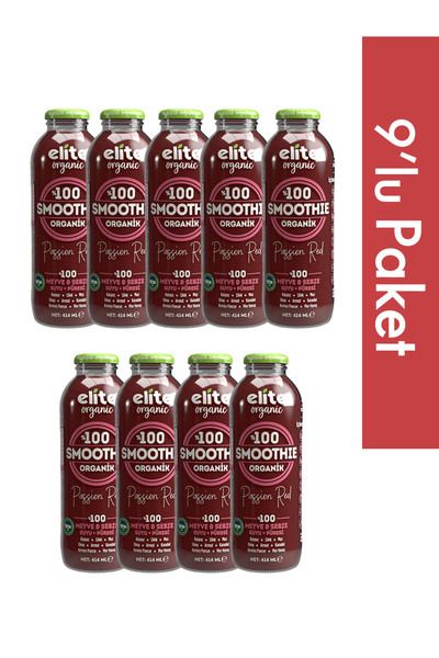 Elite Naturel 9'lu Organik Smoothie Passıon Red 414 Ml