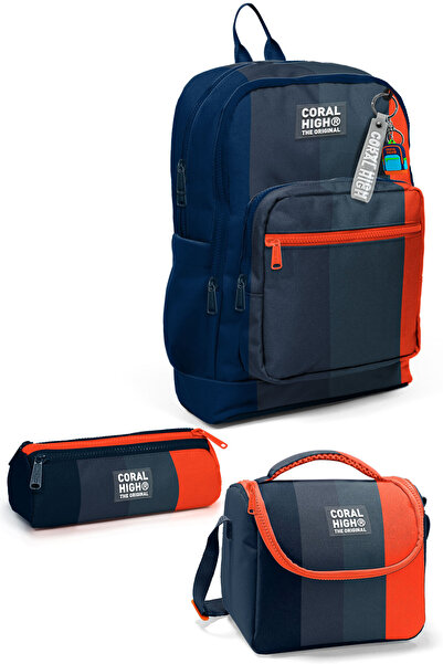 Coral High Kids Colorful Striped 3-Piece School Bag Set Set0123782