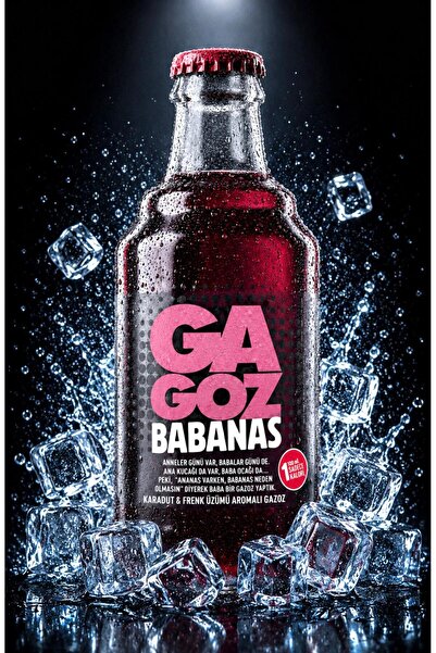 GA GOZ BABANAS Karadut & Frenk Üzümü Aromalı Gazoz - 250 ml x 24'lü Paket | D...