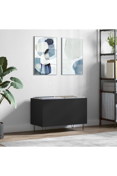 Concept Dulap pentru discuri, negru, 74,5x38x48 cm, lemn prelucrat
