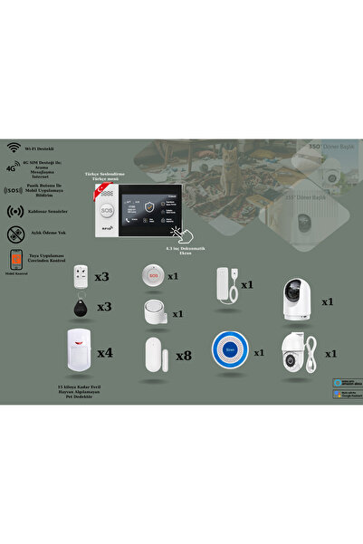 obiem Akıllı Güvenlik Pet Destekli Alarm Sistemleri + Iç ve Dış Mekân Ptz Hd ...