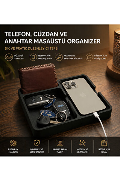 Memania Co Phone, Wallet, and Key Desktop Organizer – Stylish and Practical O...
