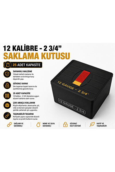 Memania Co 12 Kalibre 2-3/4 Fşek Saklama Kutusu – 25’li Dayanıklı Ammo Box 12...