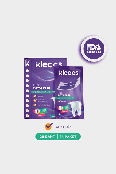 kleccs Diş Beyazlatma Bandı, Hızlı Beyazlık, 14 Paket-28 Bant, Günlük ve Bire...