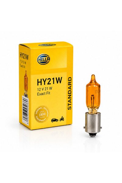 Hella HY21W 12V 21W BAY9s Turuncu Sinyal Ampulü Tekli Orijinal ECE Onaylı