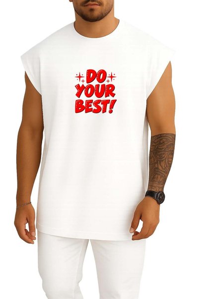 Bahriyeli Collection Oversized Do Your Best Chest B Printed Undershirt
