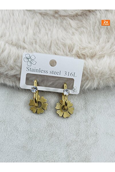 Bozhi Steel Earrings Gold Everyday Elegance Meaningful Gift for Special Occas...