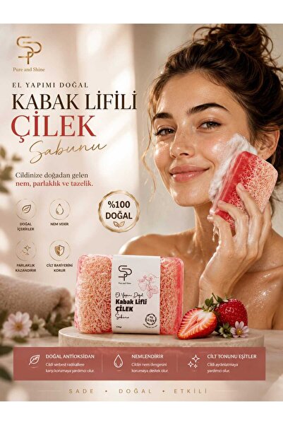 Pureandshine EL YAPIMI DOĞAL KABAK LİFLİ ÇİLEK SABUNU