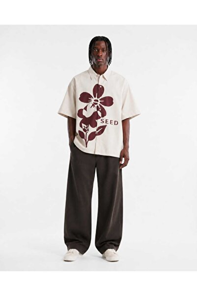 The Seed Oversize Soluk Desen Baskılı Unisex Gömlek
