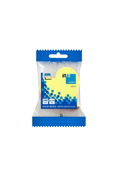 INFO NOTES Cub de notițe adezive 70 x 70 mm, 200 de pagini, inimă