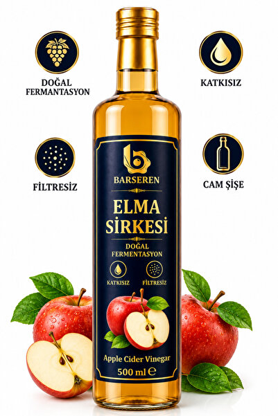 Barseren Elma Sirkesi 500 ml Doğal Fermantasyon Katkısız