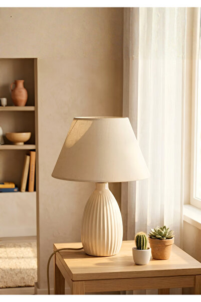 HOMİNG Homing Nancy Seramik Abajur  Krem 241894