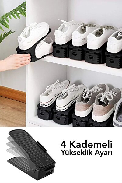 Piev Ayarlanabilir Ayakkabı Rampası Dolap İçi Düzenleyici Organizer 12 li