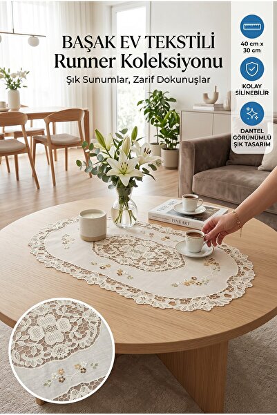 Başak Ev Tekstili Pvc Runner și Serviciu Masă 40 Cm X 30 Cm