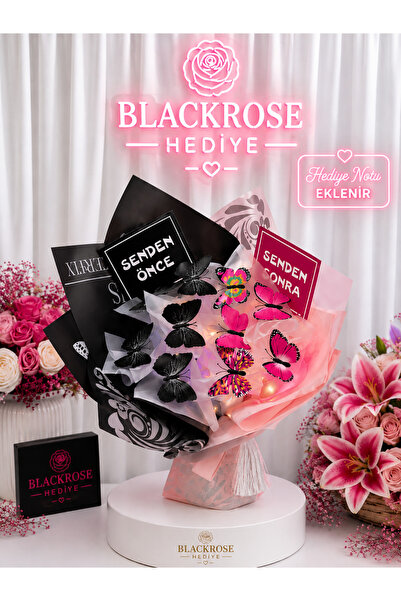 blackrosehediye Led Işıklı Kelebek Buketi Senden Önce Senden Sonra Sevgiliye ...