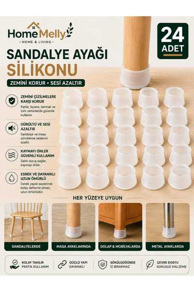 Genel Markalar Silikon Masa Sandalye Ayak Koruyucu Kaydirmaz Sessiz Parke Ciz...