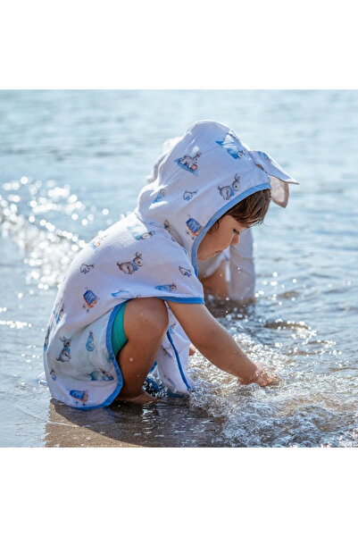 DEUX LAPINS 100% Cotton Muslin Baby Poncho - Bébé Lapin 4 Years