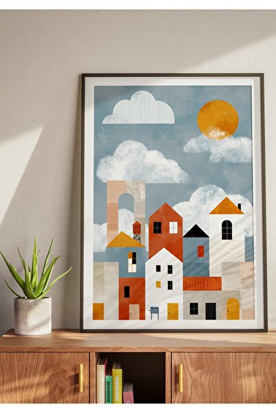 Wallnest Poster Fara Rama, Oras Colorat, Tablou Camera Copii Decor Modern