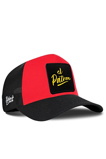 BlackBörk El Patron Logolu Siyah-Kırmızı Trucker Şapka