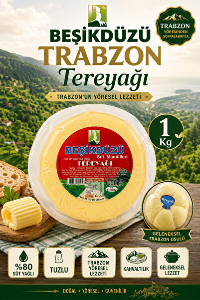 Beşikdüzü %80 Süt Yağlı Trabzon Tereyağı 1000 Gr