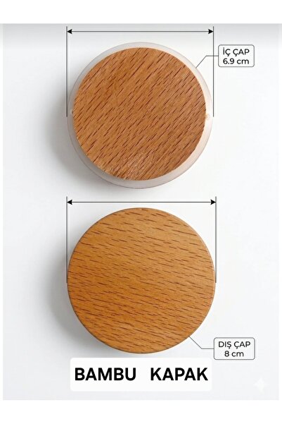 ÖZ HOME Vacuum Silicone Sealed Bamboo Jar Lid 4 Pieces Please Order According...
